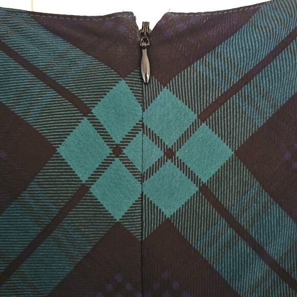 J. Crew Tartan Plaid Mini Dress 6 Preppy Green Party Flirty Classic Viscose Belt - Picture 7 of 9